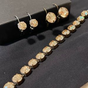 Sabika 3 piece gold crystal set